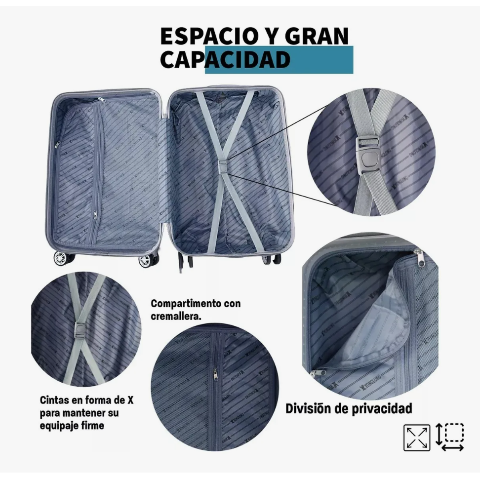 Foto 5 pulgar | Maletas Mano Viaje Rigida 19 In Carry On 10kg Ruedas 360°