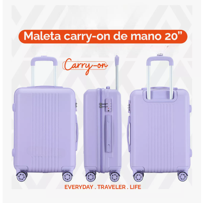 Foto 5 pulgar | Maleta De Viaje Rígida Carry On De Mano Cabina 20 Pulgadas 10 Kg Con Candado Alta Seguridad