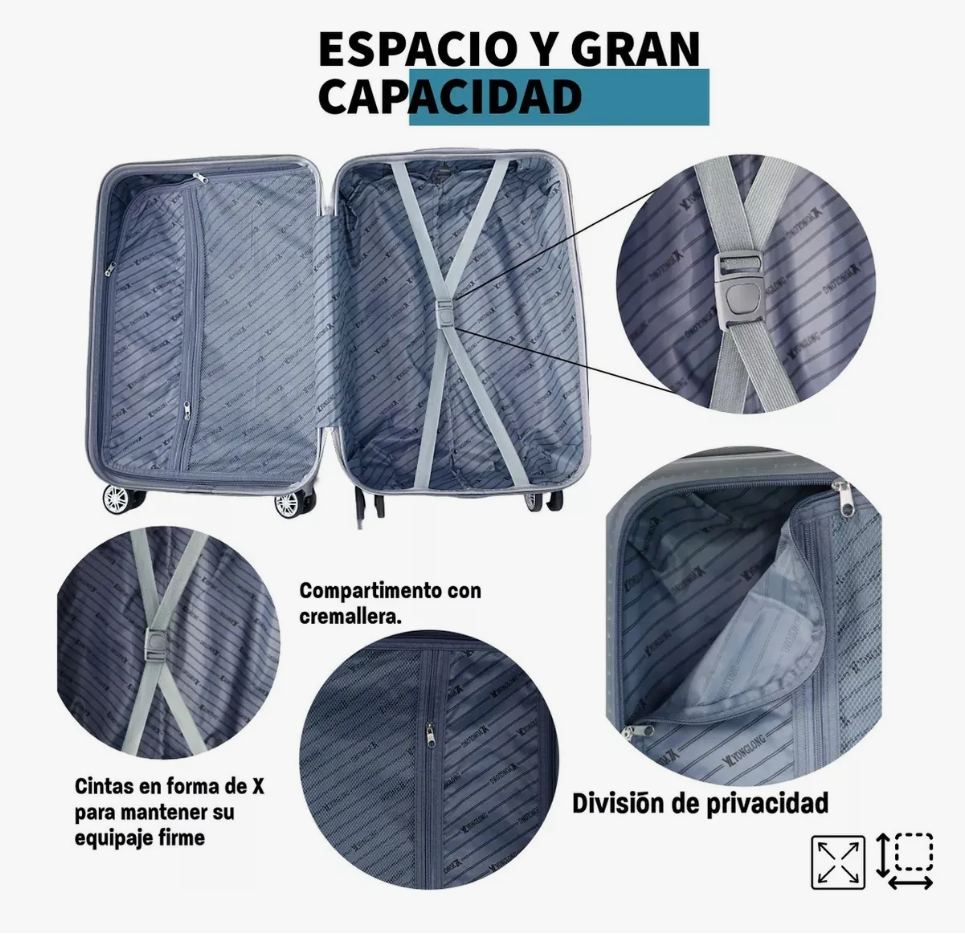 Foto 5 | Maletas Mano Viaje Rigida 19 In Carry On 10kg Ruedas 360°
