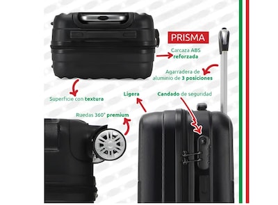 Foto 2 | Maleta De Viaje Rígida Carry On De Mano Cabina Modelo Prisma 20 Pulgadas 10 Kg Con Candado Seguridad