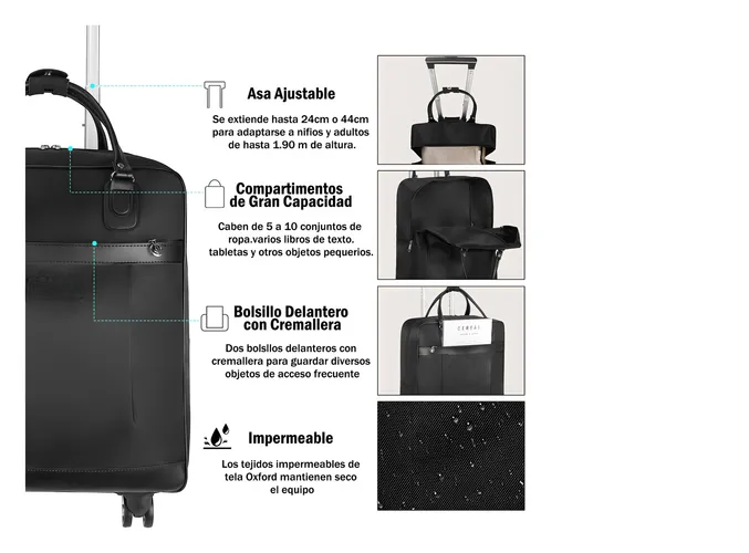 Foto 4 | Maleta Mano De Viaje Bolsa Con Candado De Seguridad