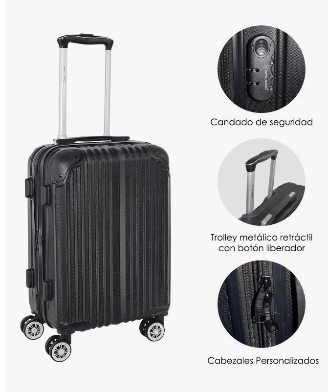Foto 6 | Maleta Rígida Carry On Chica 20 Inch Color Negro
