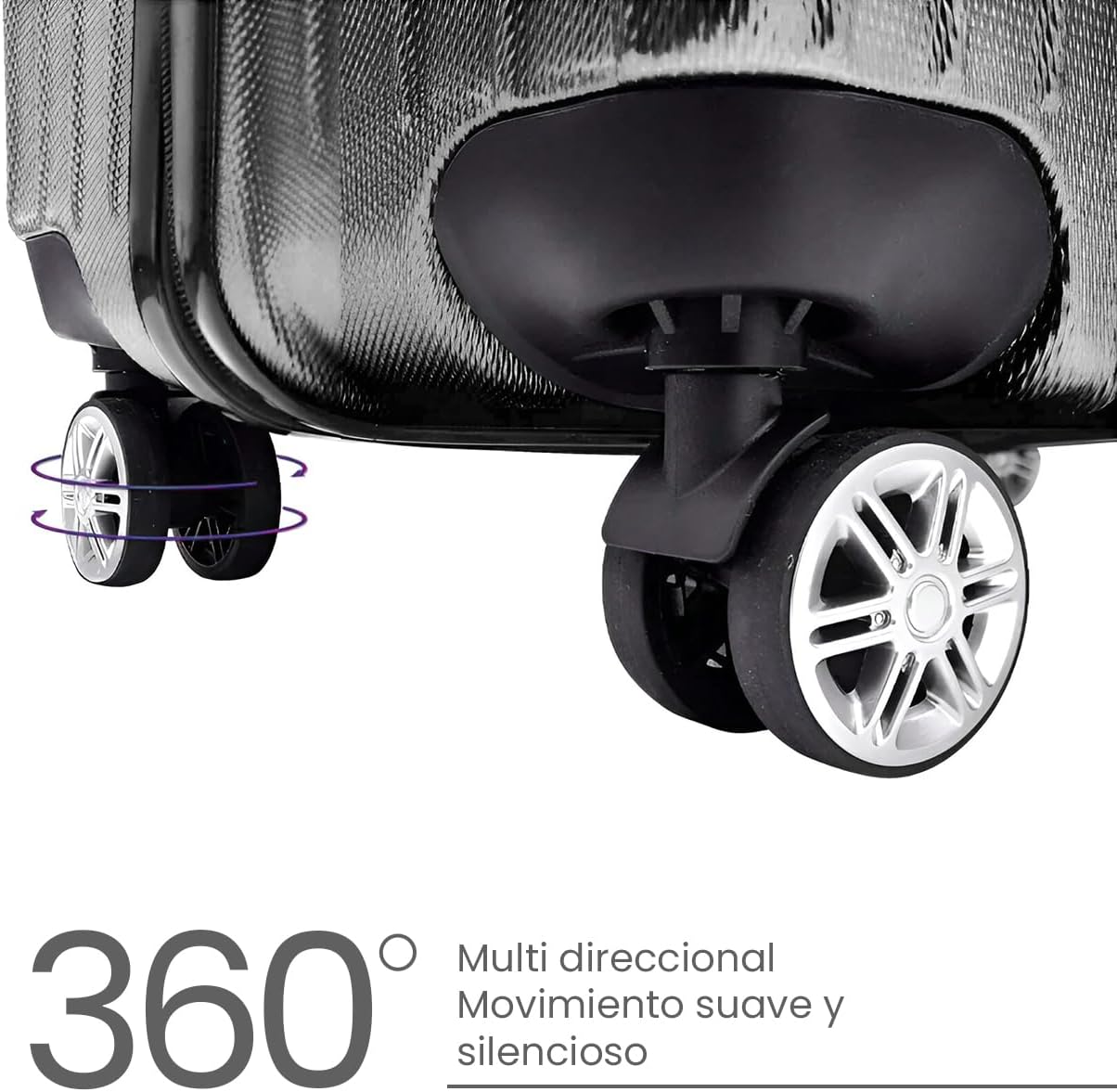 Foto 3 pulgar | Maleta De Viaje Rígida – Material Abs Resistente – Ruedas Giratorias 360° – 20''