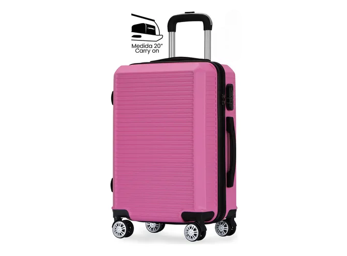 Foto 2 pulgar | Maleta De Viaje Rígida Carry On De Mano Cabina Modelo Esencia Rosa 20 Pulgadas 10 Kg Con Candado Seguridad
