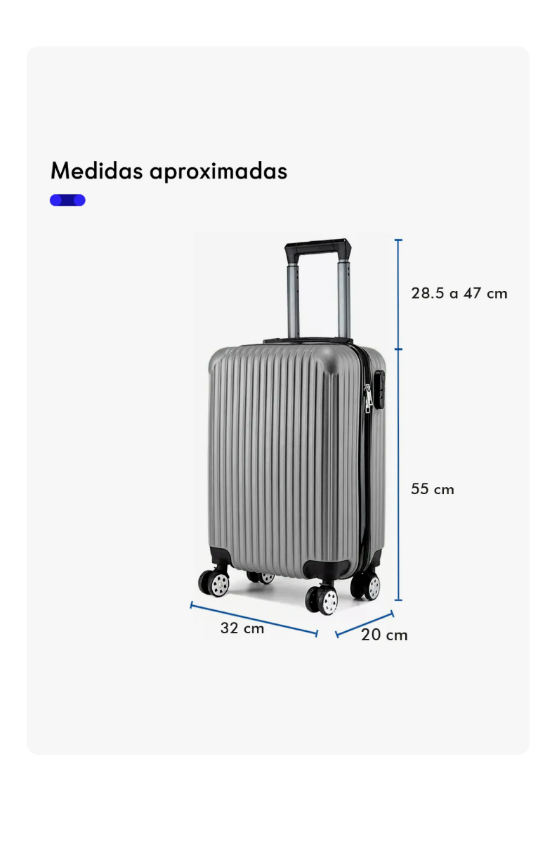 Foto 4 pulgar | Maleta Viaje 10 Kg 20 In Rigida 360° C/candado De Seguridad