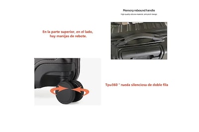 Foto 5 | Set Maletas Rígidas Kit Viaje Mano Avion 20in 4 Ruedas 360°