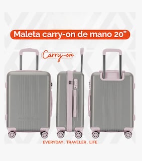 Foto 4 | Maleta De Viaje Rígida Carry On De Mano Cabina Modelo Andrea 20 Pulgadas 10 Kg Con Candado Alta Seguridad