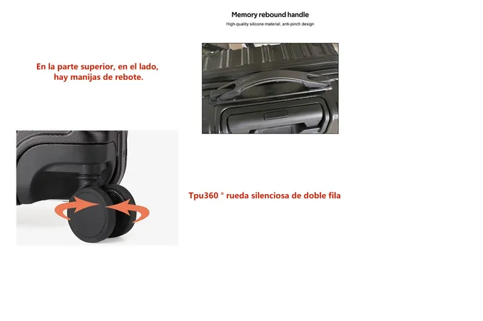 Foto 4 | Set 10kg Maletas Kit Viaje Mano Avion 201814in 4 Ruedas 360°