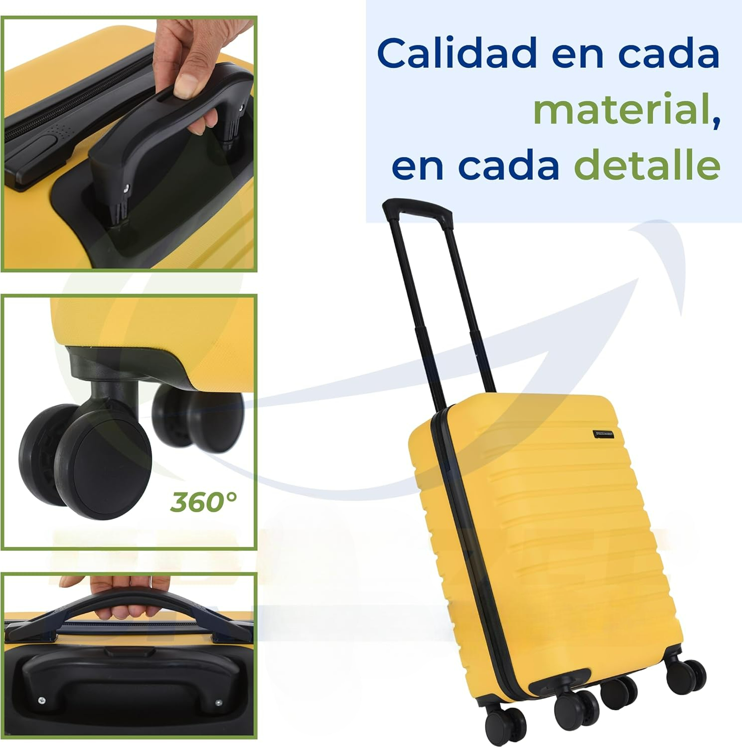 Foto 3 pulgar | Maleta Rígida Muy Resistente De 20 Pulgadas, Tamaño Cabina, Maleta De Mano, Material De Calidad, Ruedas 360º