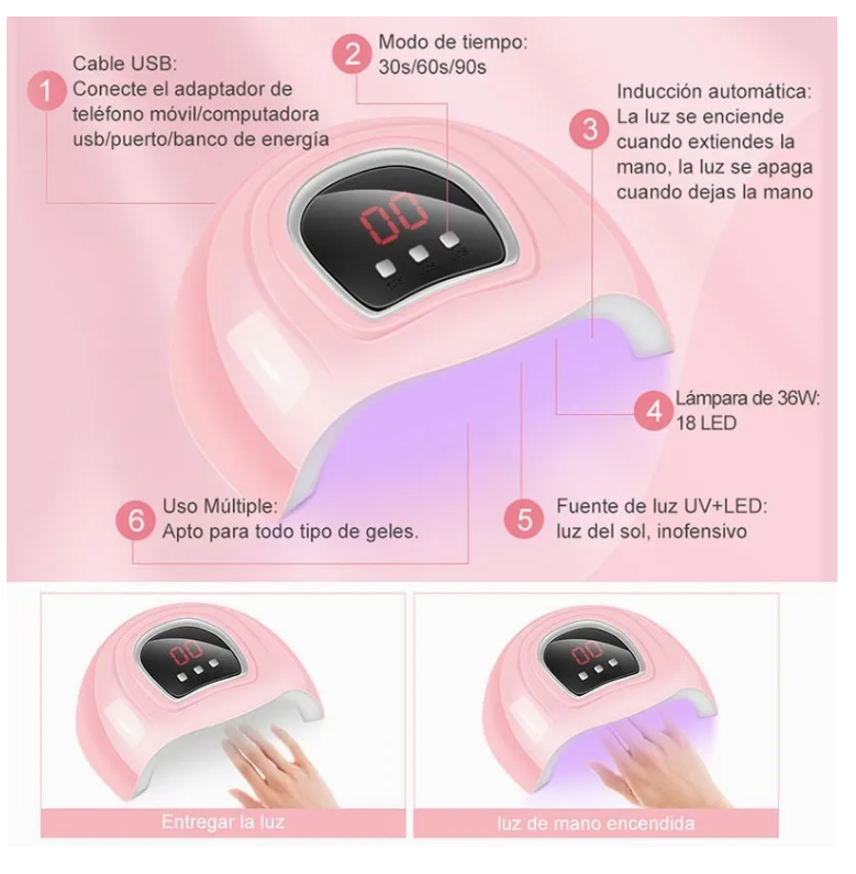 Foto 4 pulgar | Polygel Kit Esmaltes Uñas+lamparas De Uñas+kit De Unas Gel