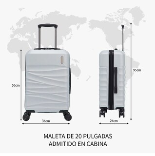 Foto 2 | Maleta Cabina 20'' Rigida Con Portavasos 10kg Ruedas 360°