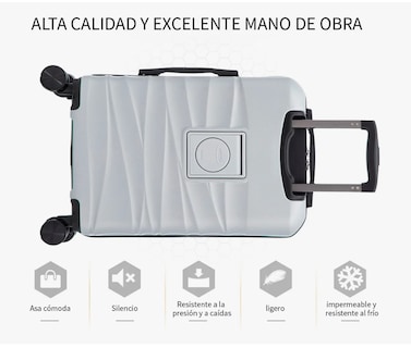 Foto 5 | Maleta Cabina 20'' Rigida Con Portavasos 10kg Ruedas 360°