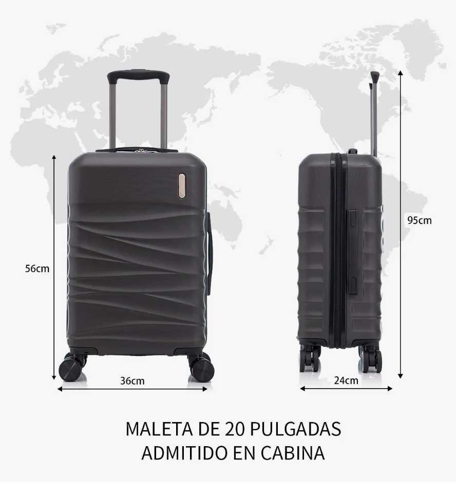 Foto 4 | Maleta Cabina 20'' Rigida Con Portavasos 10kg Ruedas 360°