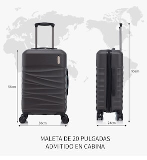 Foto 4 | Maleta Cabina 20'' Rigida Con Portavasos 10kg Ruedas 360°