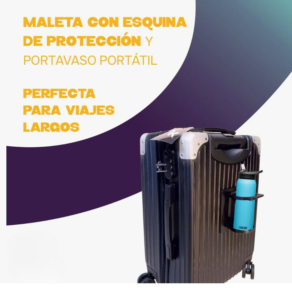 Foto 3 pulgar | Maleta De Cabina 10kg Rigida Con Portavaso Equipaje De Mano