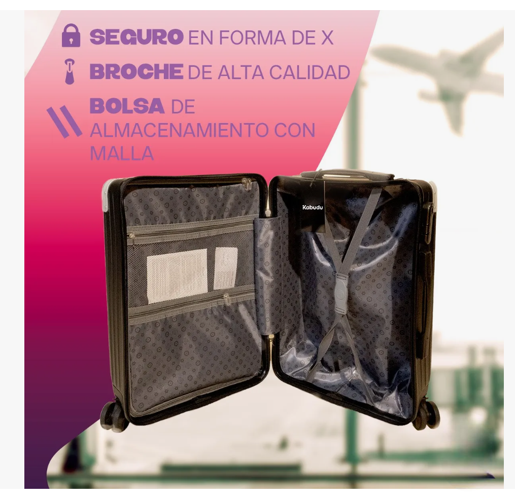 Foto 6 pulgar | Maleta De Cabina 10kg Rigida Con Portavaso Equipaje De Mano