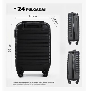 Foto 3 | Maleta Viaje 24in Duradera Ligera Doble Rueda De 360°asa Telescópica