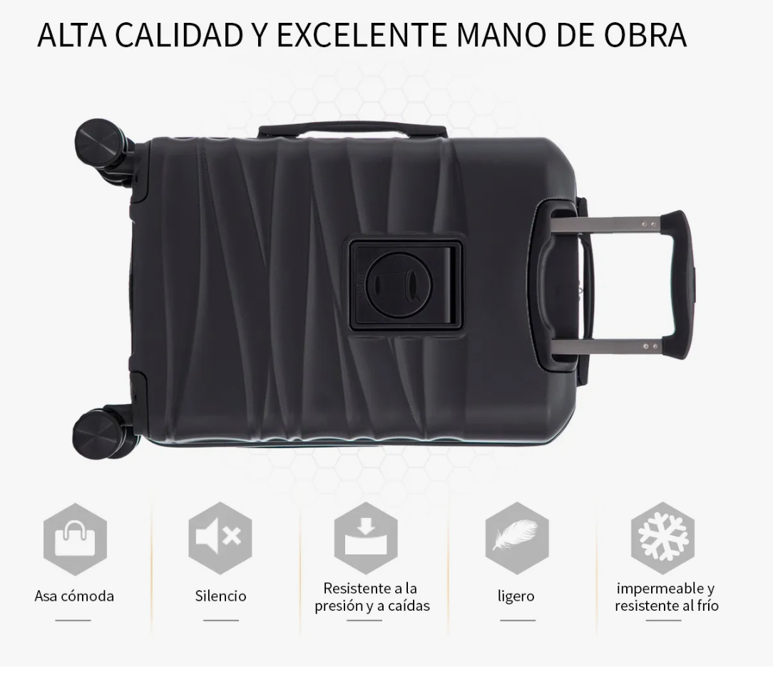 Foto 2 | Maleta Cabina 20'' Rigida Con Portavasos 10kg Ruedas 360°