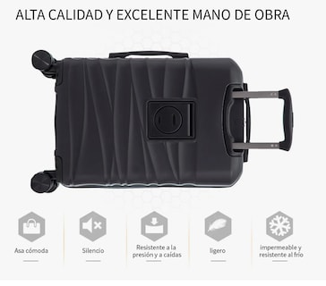 Foto 2 | Maleta Cabina 20'' Rigida Con Portavasos 10kg Ruedas 360°