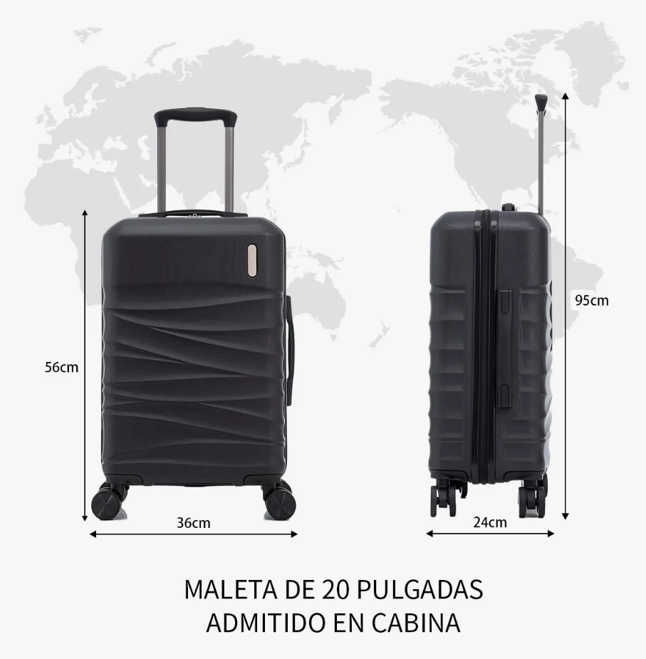 Foto 4 | Maleta Cabina 20'' Rigida Con Portavasos 10kg Ruedas 360°