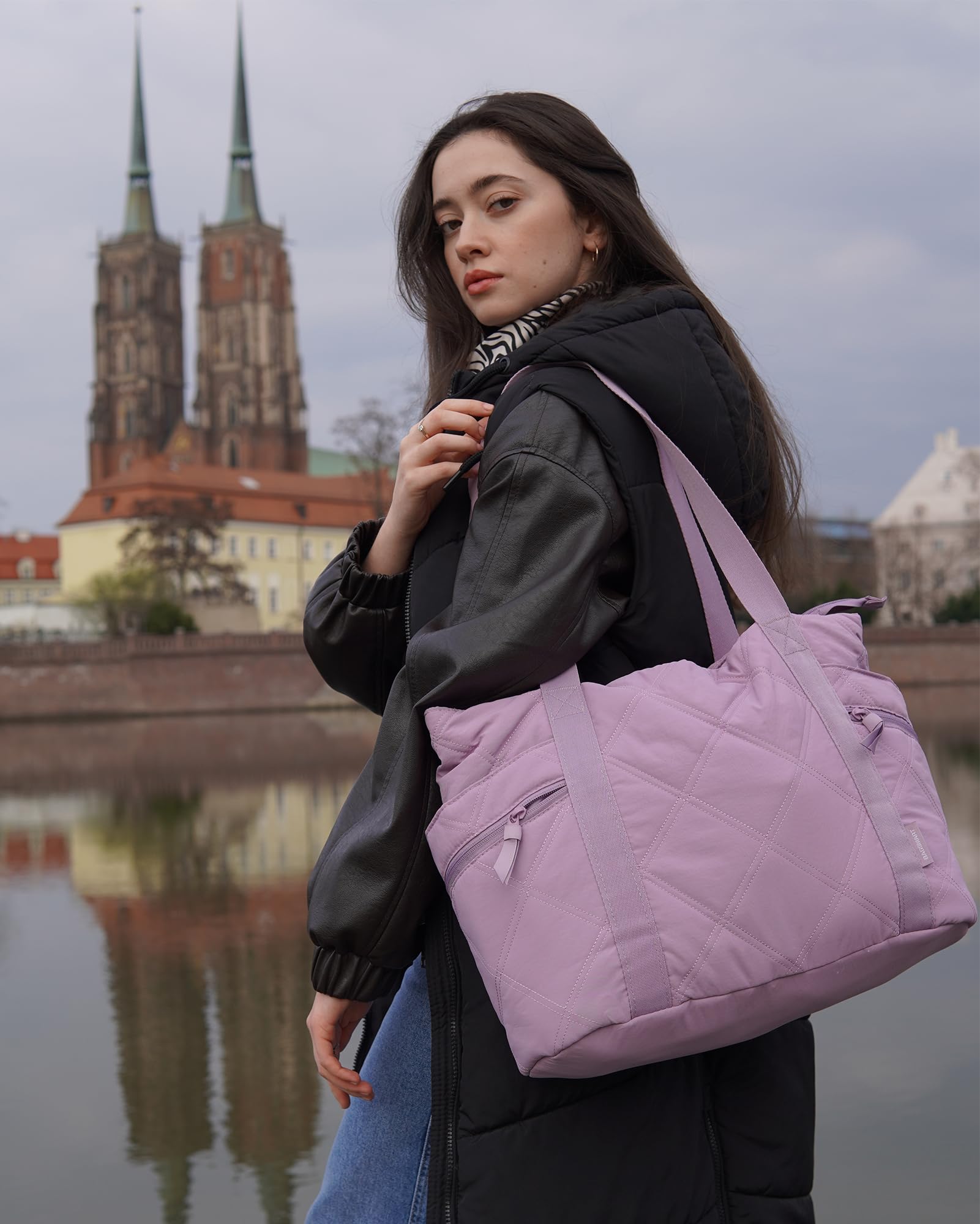 Foto 3 pulgar | Bolsa Bagsmart Para Mujer De Gran Capacidad, Color Morado - Venta Internacional.