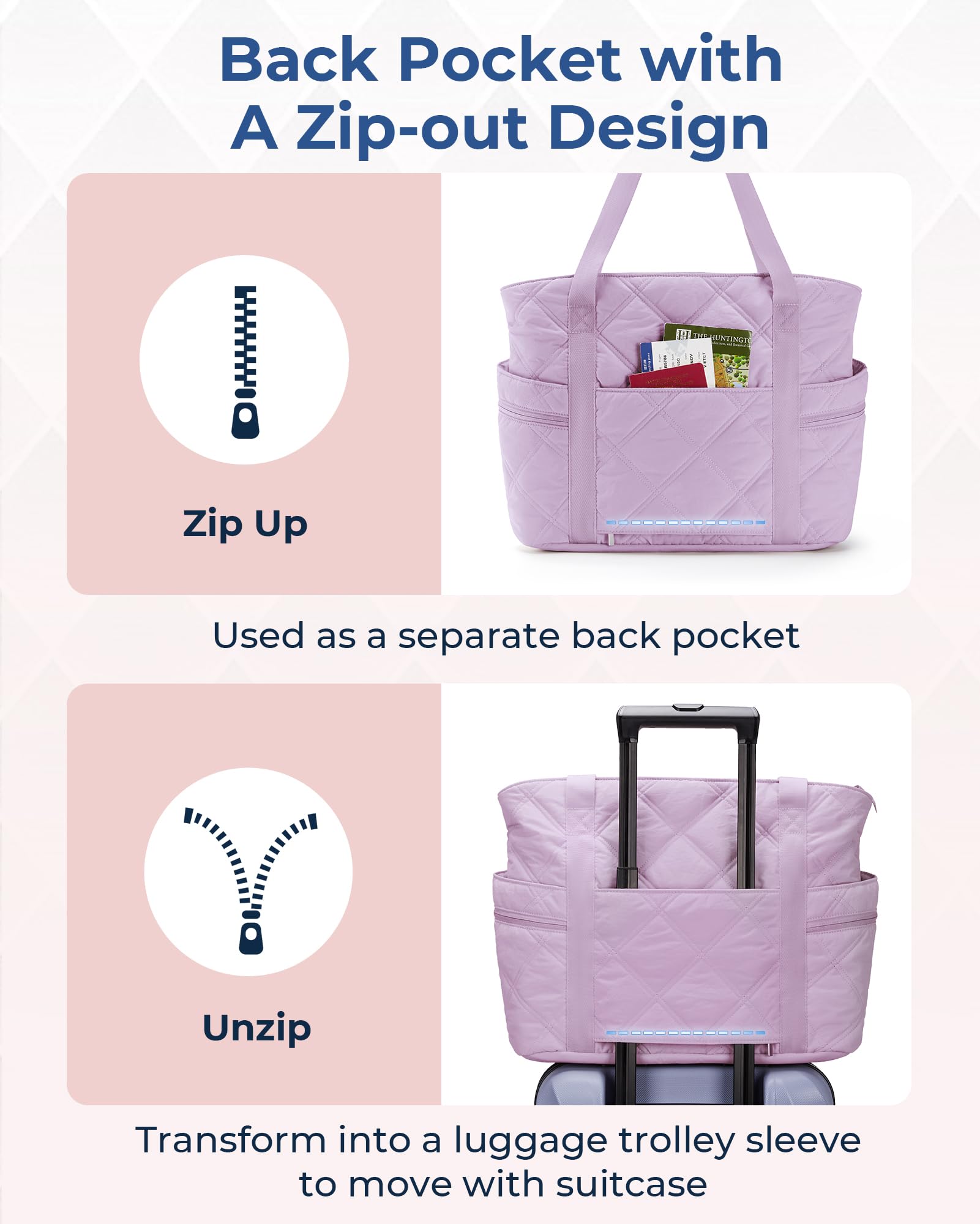 Foto 6 pulgar | Bolsa Bagsmart Para Mujer De Gran Capacidad, Color Morado - Venta Internacional.