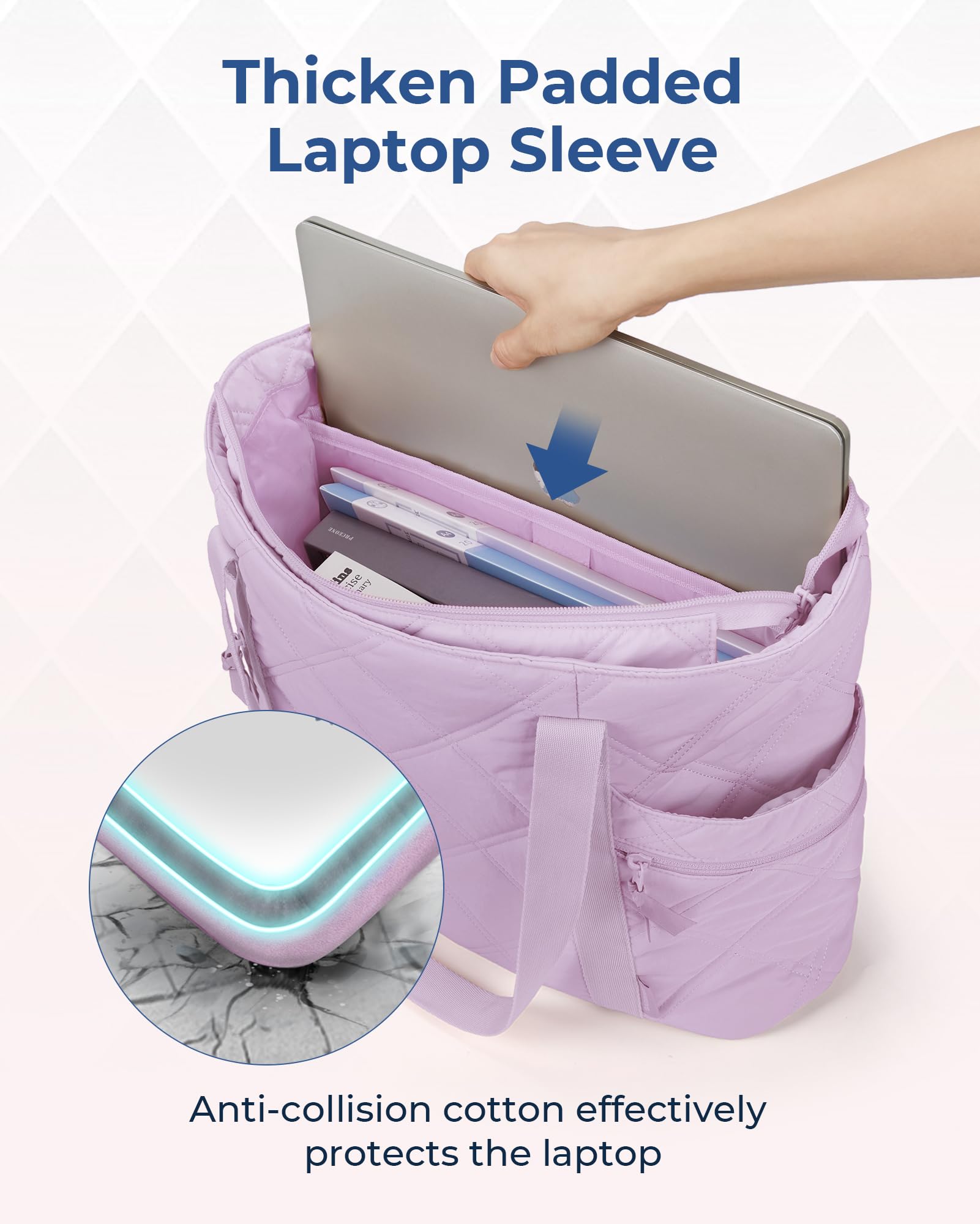 Foto 7 pulgar | Bolsa Bagsmart Para Mujer De Gran Capacidad, Color Morado - Venta Internacional.