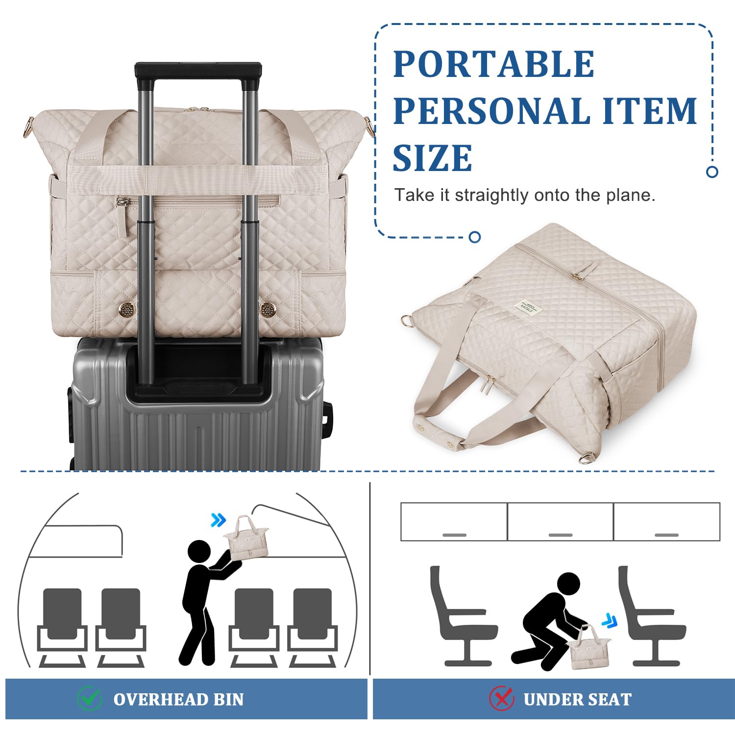 Foto 5 | Bolsa De Viaje Etronik Para Gimnasio Con Compartimento Para Zapatos Para Mujer, Color Caqui - Venta Internacional.
