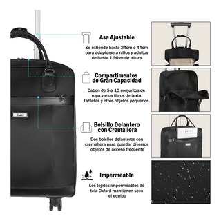 Foto 2 | Maleta De Viaje Equipaje De Mano De Seguridad Cabina Moda Lab.g Negro