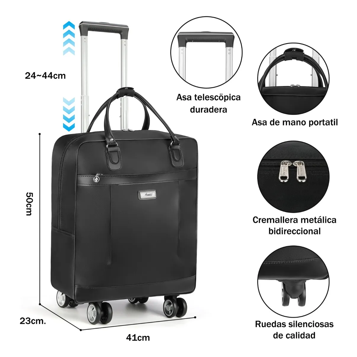 Foto 4 pulgar | Maleta De Viaje Equipaje De Mano De Seguridad Cabina Moda Lab.g Negro