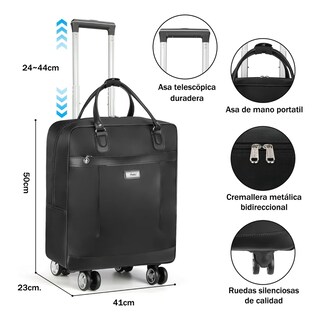 Foto 3 | Maleta De Viaje Equipaje De Mano De Seguridad Cabina Moda Lab.g Negro