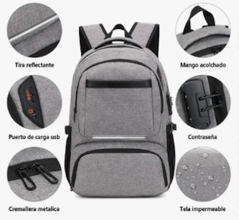 Foto 2 | Xtellar Mochila Nbk01 Color Gris Diseño De La Tela Liso 35l
