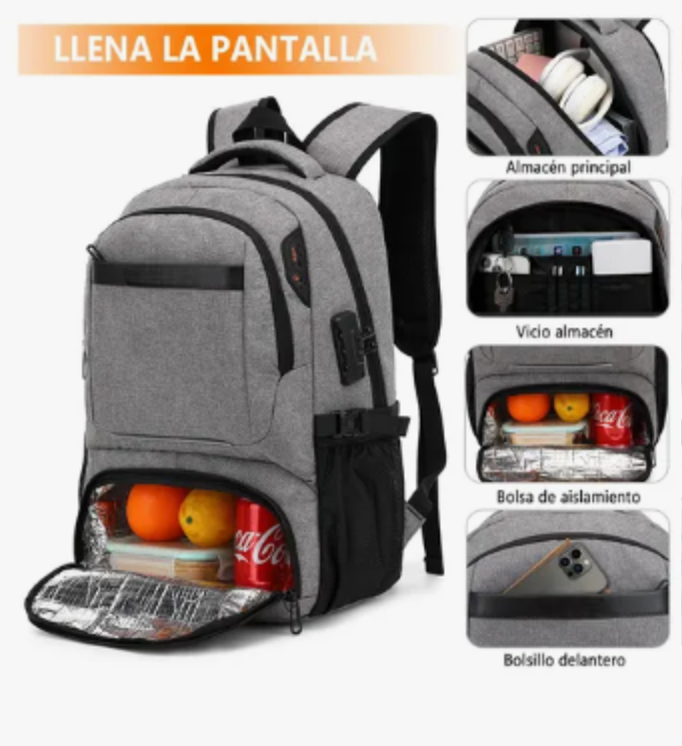 Foto 4 pulgar | Xtellar Mochila Nbk01 Color Gris Diseño De La Tela Liso 35l