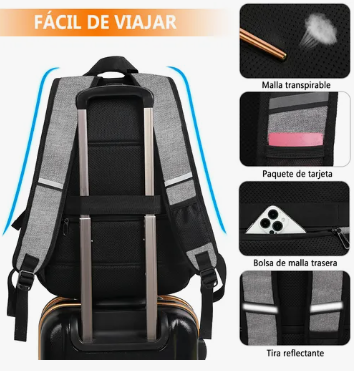 Foto 5 pulgar | Xtellar Mochila Nbk01 Color Gris Diseño De La Tela Liso 35l