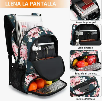 Foto 5 pulgar | Mochila Xtellar De Almuerzo Antirrobo Impermeable A Portátil 15,6i Color Peonía Diseño De La Tela Oxford 900d
