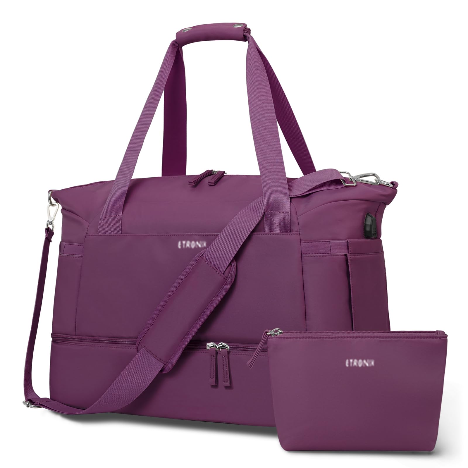 Foto 1 | Bolsa De Gimnasio Etronik Para Mujer, Bolsa De Viaje Con Puerto Usb, Color Morado - Venta Internacional.