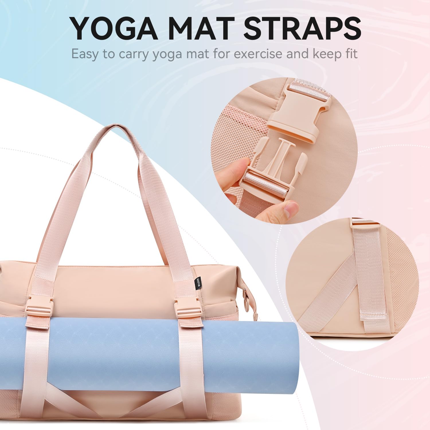 Foto 6 | Bolsa De Gimnasio Maxtop Para Mujer, Bolsa De Viaje Rosa Con Colchoneta De Yoga - Venta Internacional.