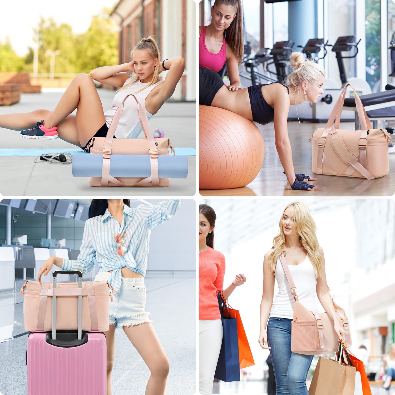 Foto 8 pulgar | Bolsa De Gimnasio Maxtop Para Mujer, Bolsa De Viaje Rosa Con Colchoneta De Yoga - Venta Internacional.