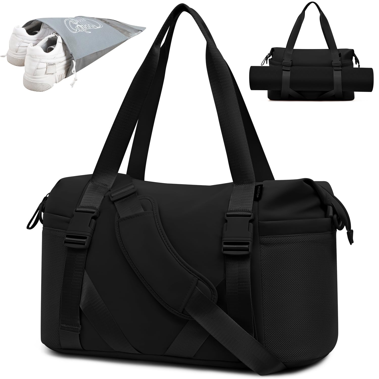 Foto 1 | Bolsa De Gimnasio Maxtop Para Mujer Y Hombre, Negra, Para Yoga, Con Funda Para Zapatos - Venta Internacional.