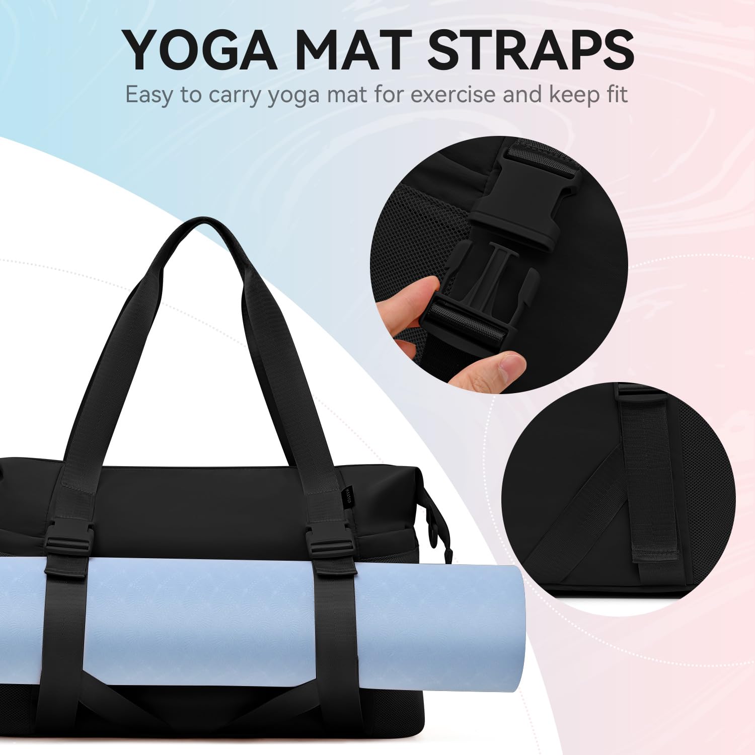 Foto 7 pulgar | Bolsa De Gimnasio Maxtop Para Mujer Y Hombre, Negra, Para Yoga, Con Funda Para Zapatos - Venta Internacional.