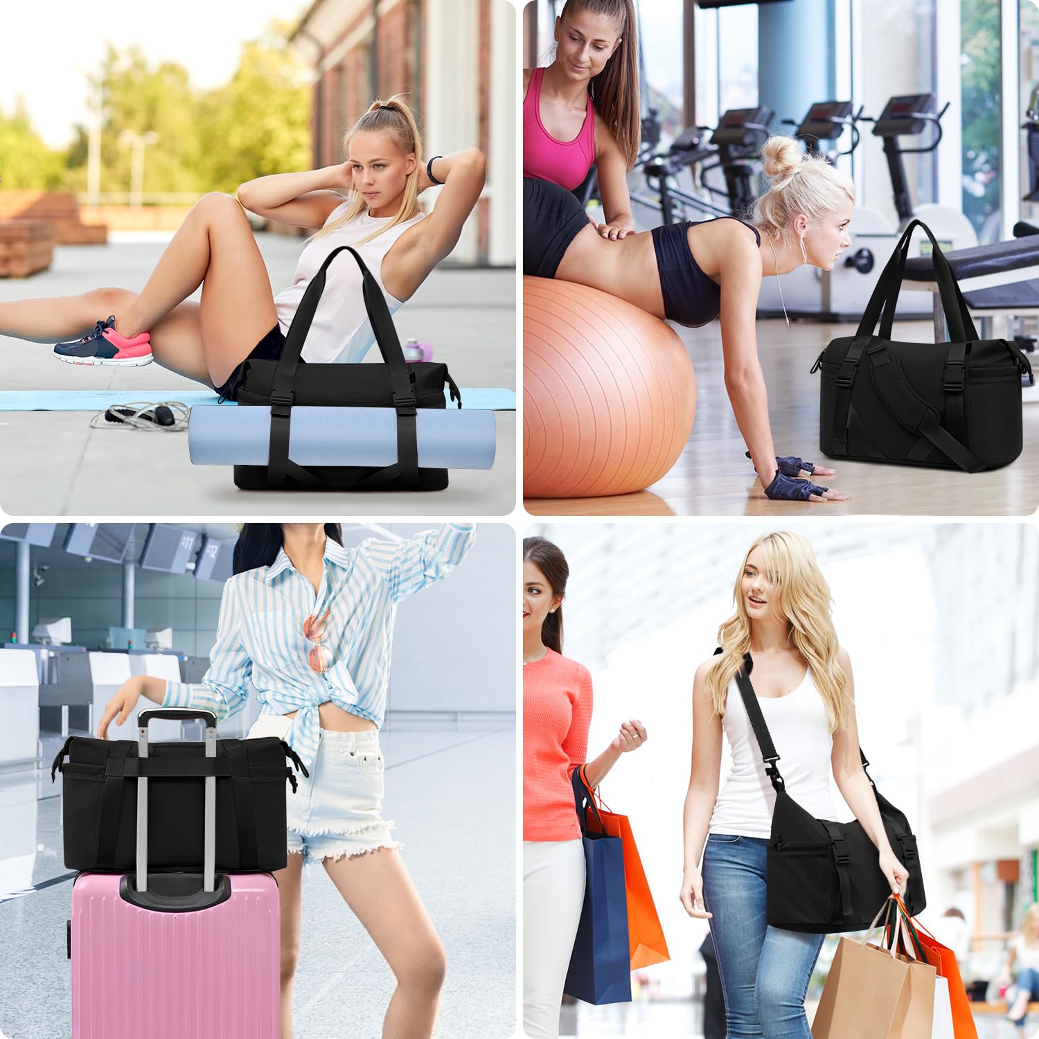Foto 8 pulgar | Bolsa De Gimnasio Maxtop Para Mujer Y Hombre, Negra, Para Yoga, Con Funda Para Zapatos - Venta Internacional.