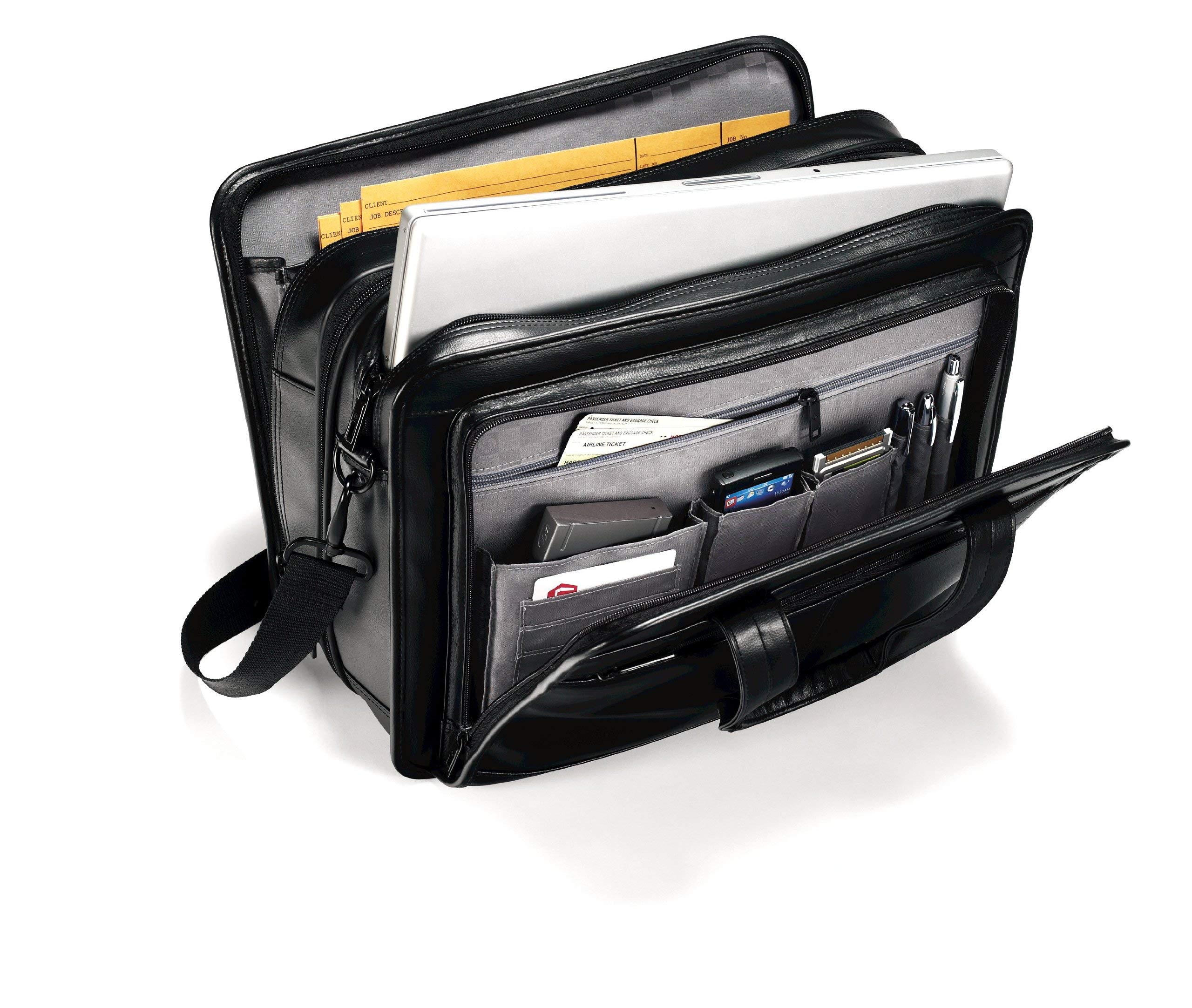 Foto 2 | Maletín Samsonite Leather Expandible Negro De 17 Pulgadas - Venta Internacional.