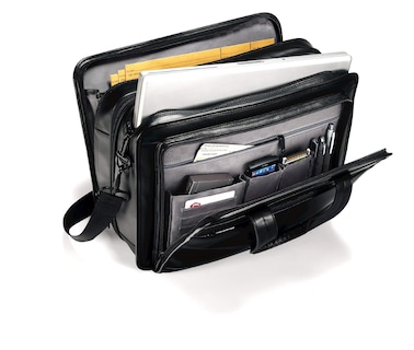 Foto 2 | Maletín Samsonite Leather Expandible Negro De 17 Pulgadas - Venta Internacional.