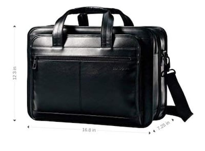 Foto 4 | Maletín Samsonite Leather Expandible Negro De 17 Pulgadas - Venta Internacional.