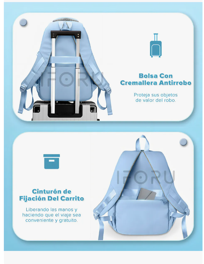 Foto 3 pulgar | Mochila Escolar Viaje Bolsa Para Laptop 15.6''  30l