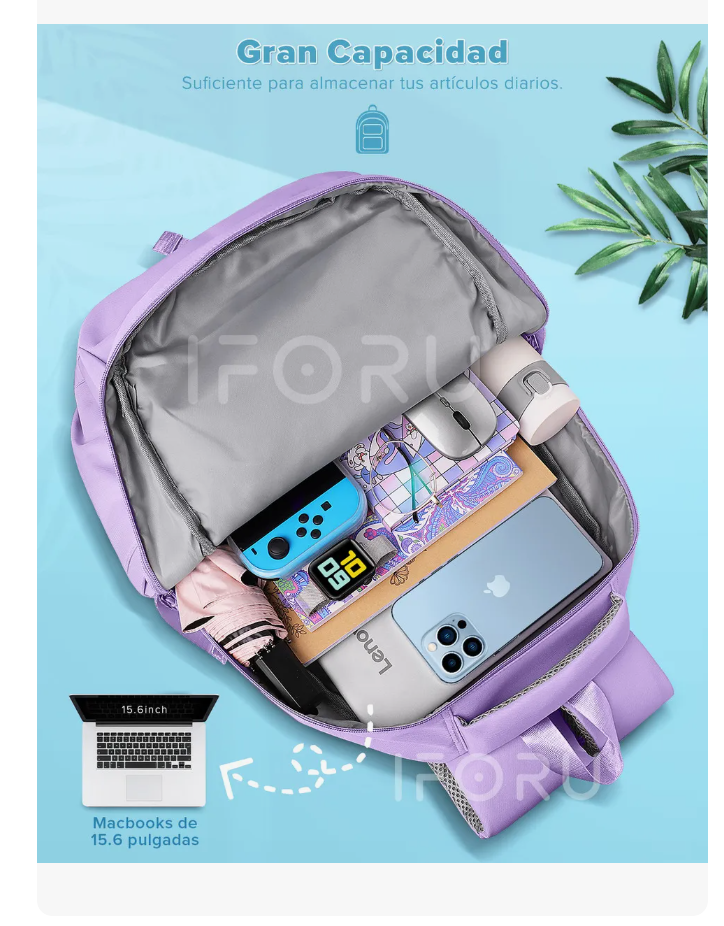 Foto 3 pulgar | Mochila Escolar Viaje Bolsa Para Laptop 15.6''  30l