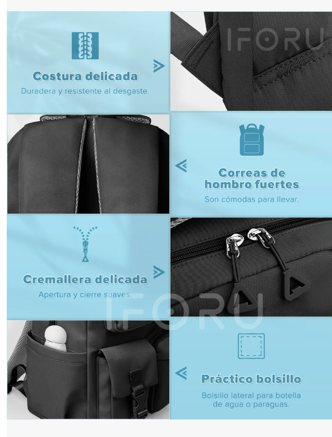 Foto 6 pulgar | Mochila Escolar Viaje Bolsa Para Laptop 15.6''  30l