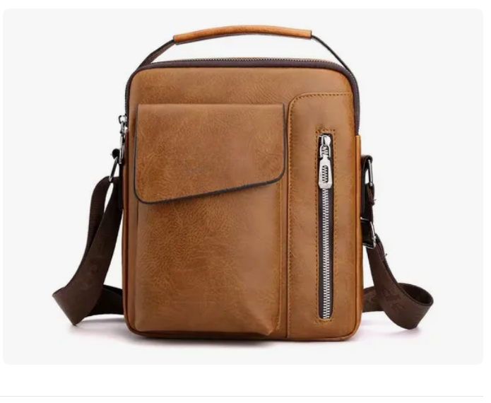 Foto 2 pulgar | Bolso De Hombro De Cuero Vintage Para Hombres