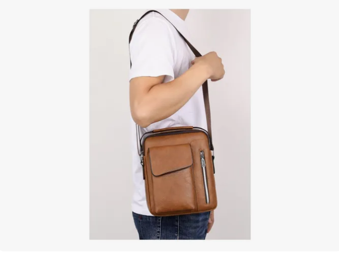 Foto 3 pulgar | Bolso De Hombro De Cuero Vintage Para Hombres
