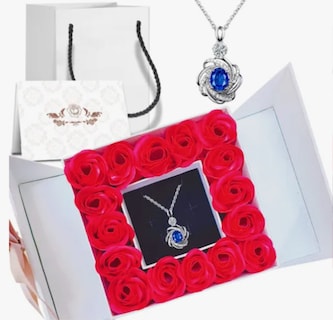 Foto 1 | 16 Xtellar Rosas Artificiales Flore Eternas Collar Regalo Para Mujer